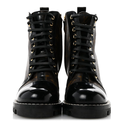 Louis Vuitton Patent Calfskin Monogram Star Trail Ankle Boots 36 Black 3 of 10