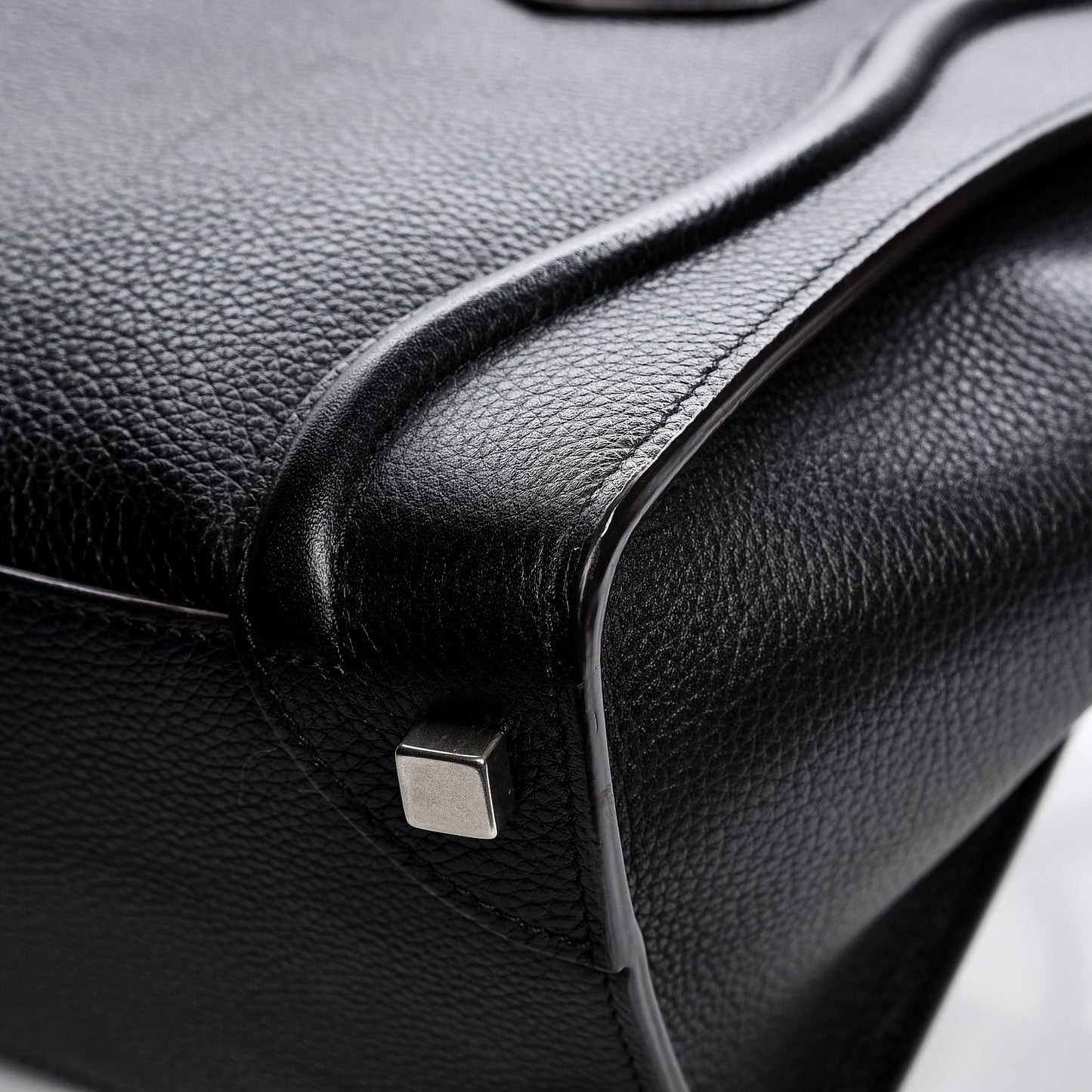 Drummed Calfskin Micro Luggage Black