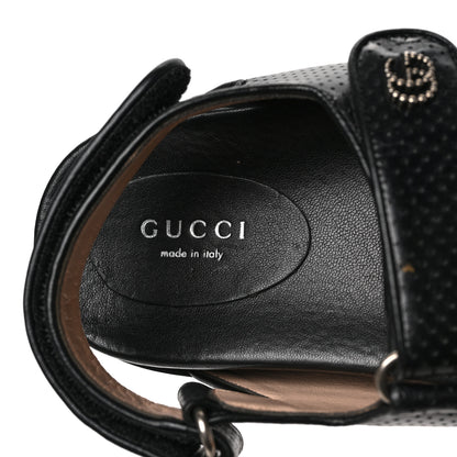 Gucci Malaga Kid Mini Double G Perforated Womens Dad Sandals 36 Black 7 of 9