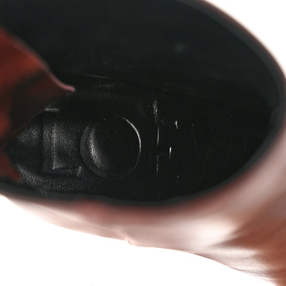 Loewe Calfskin Ankle Boots 80 37 Burgundy 6 of 8