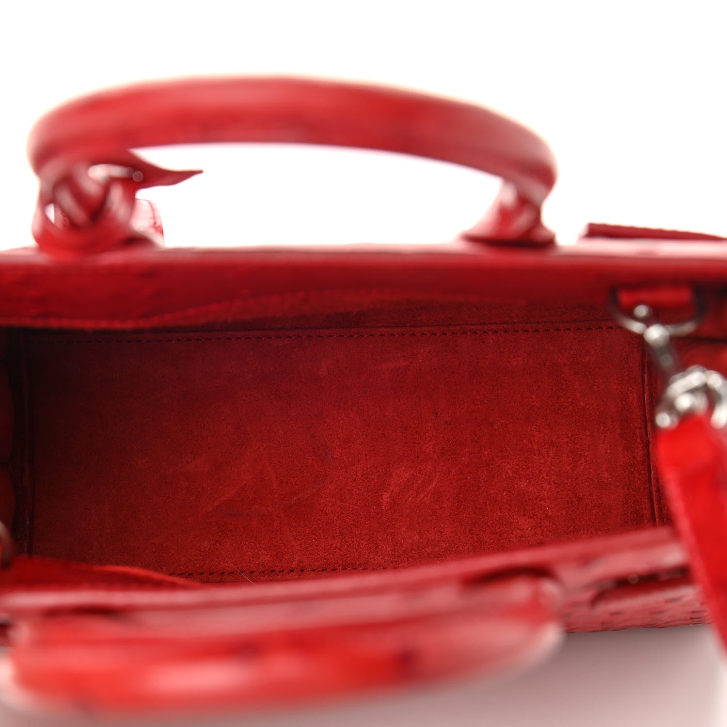 Saint Laurent Ostrich Nano Sac De Jour Red 5 of 9