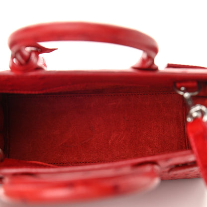 Saint Laurent Ostrich Nano Sac De Jour Red 5 of 9