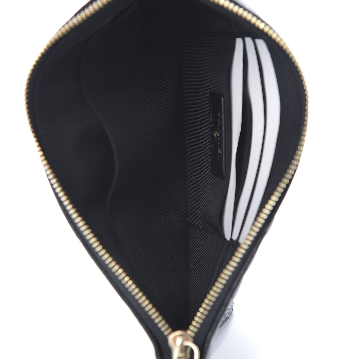 Caviar Quilted French New Wave Small CC Pouch Black