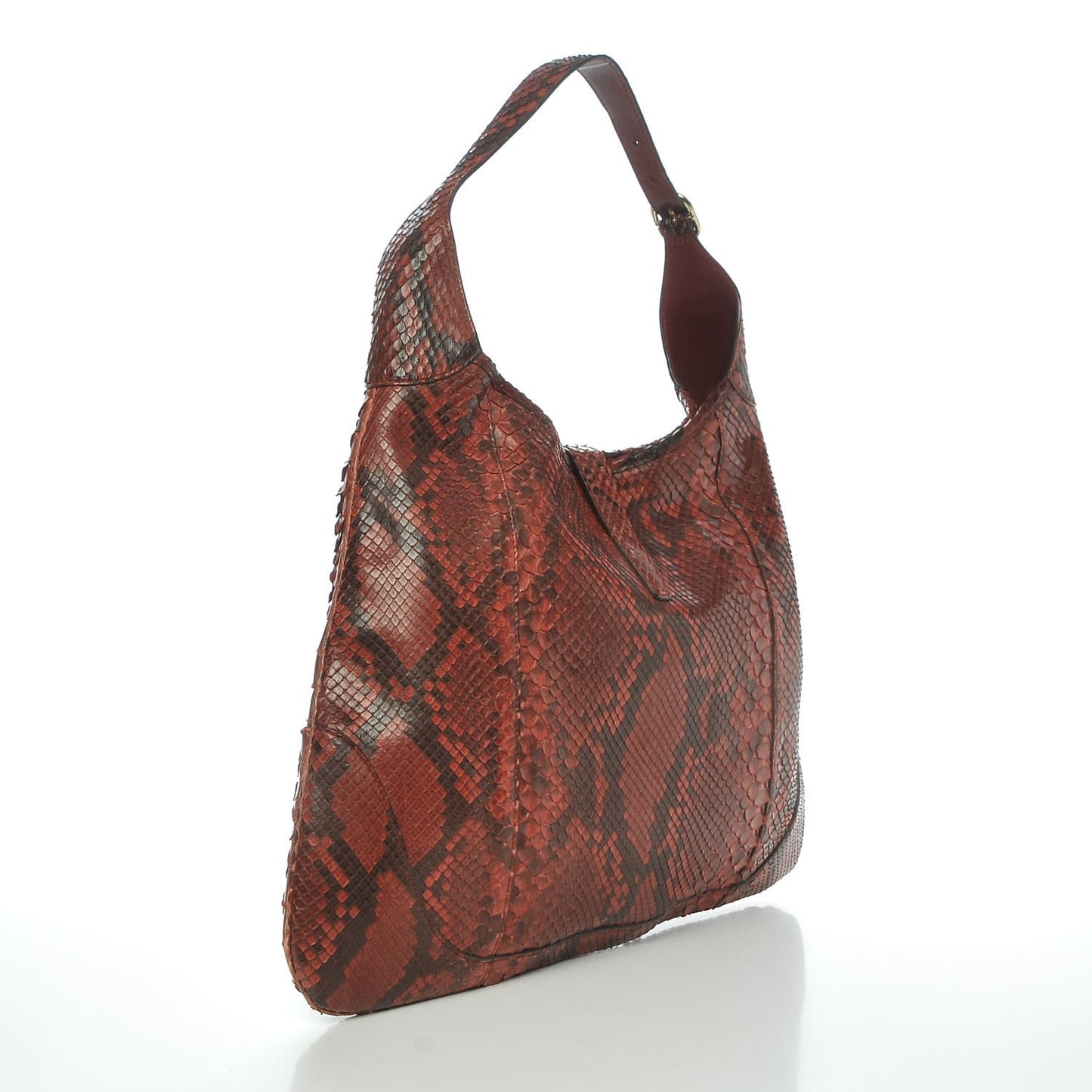 Python Large Jackie O Bouvier Hobo Red