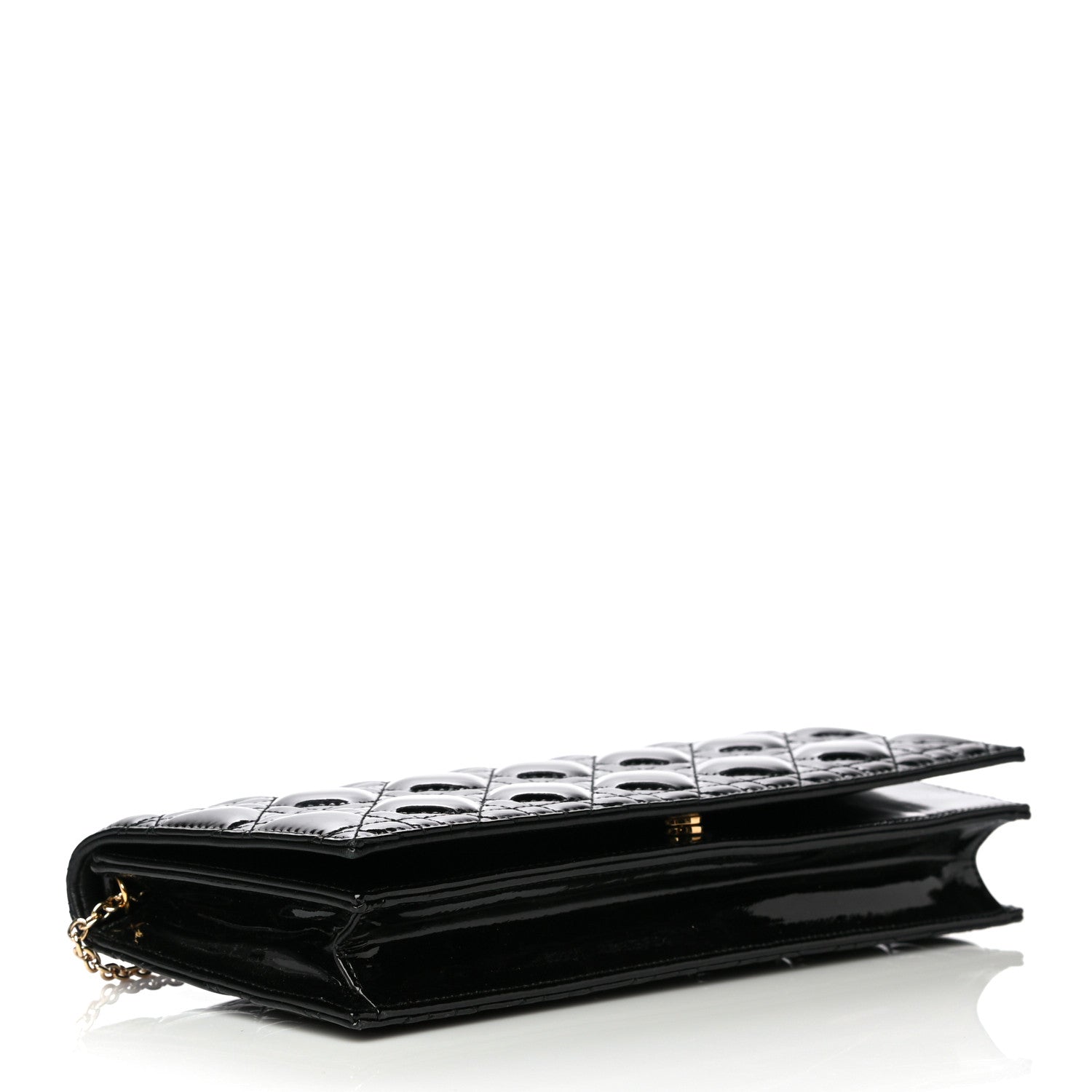 Christian Dior Patent Cannage Lady Dior Convertible Clutch Black 4 of 12