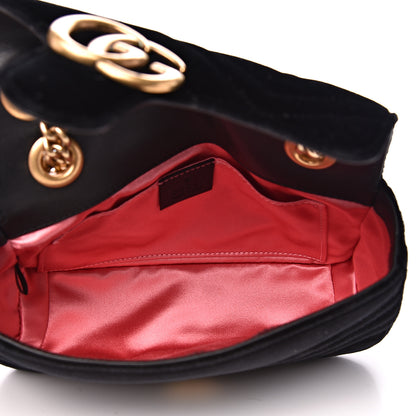 Gucci Velvet Matelasse Mini GG Marmont Shoulder Bag Black 4 of 10