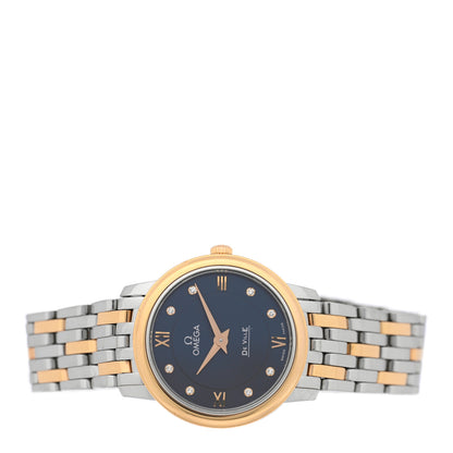Omega Stainless Steel 18K Yellow Gold 27mm De Ville Prestige Quartz Watch Blue 424.20.27.60.53.001 2 of 4