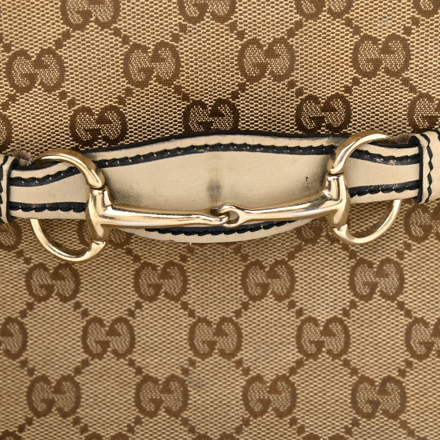 Monogram Margaux Calfskin Large Emily Chain Shoulder Bag Beige Ebony Mystic White