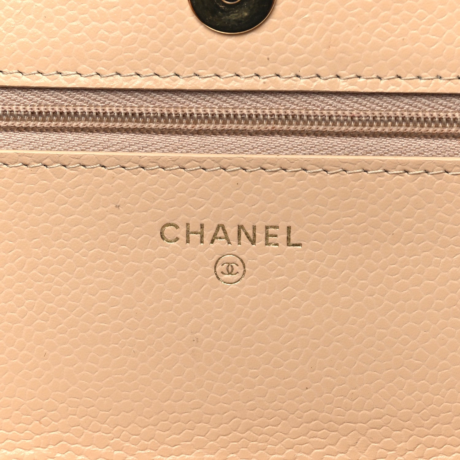 Chanel Caviar Quilted Wallet on Chain WOC Beige Clair 6 of 9
