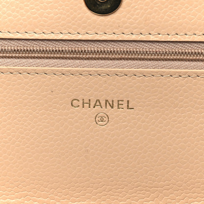 Chanel Caviar Quilted Wallet on Chain WOC Beige Clair 6 of 9