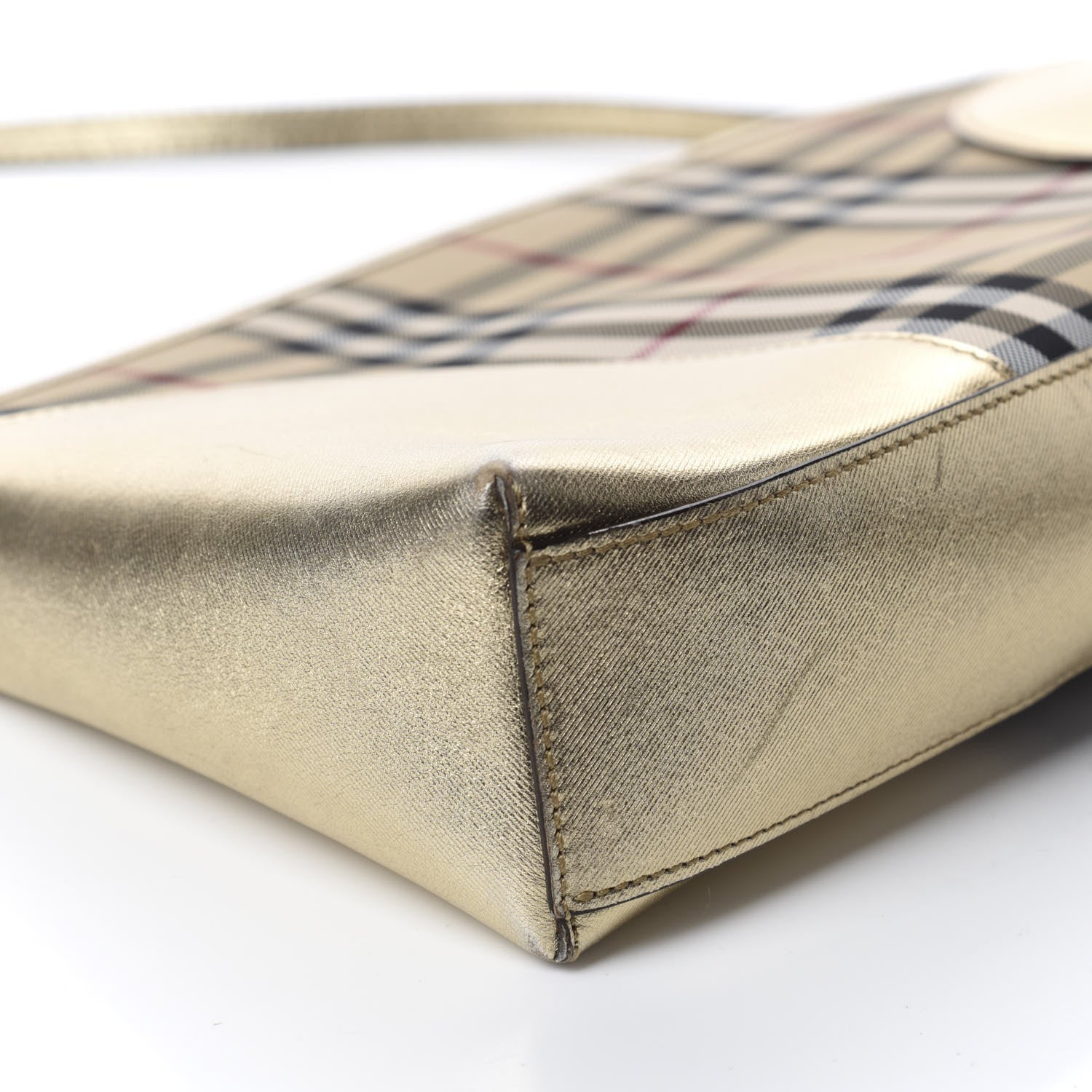 Burberry Horseferry Check Small Chichester Crossbody Clutch Bag Honey Gold 6 of 10