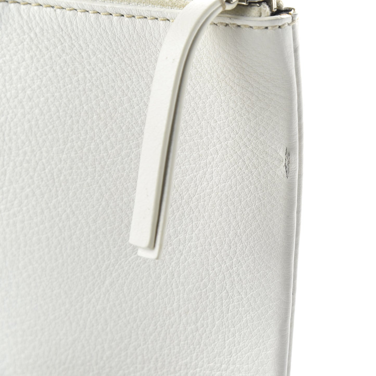 Calfskin Logo Everyday Second Bag White