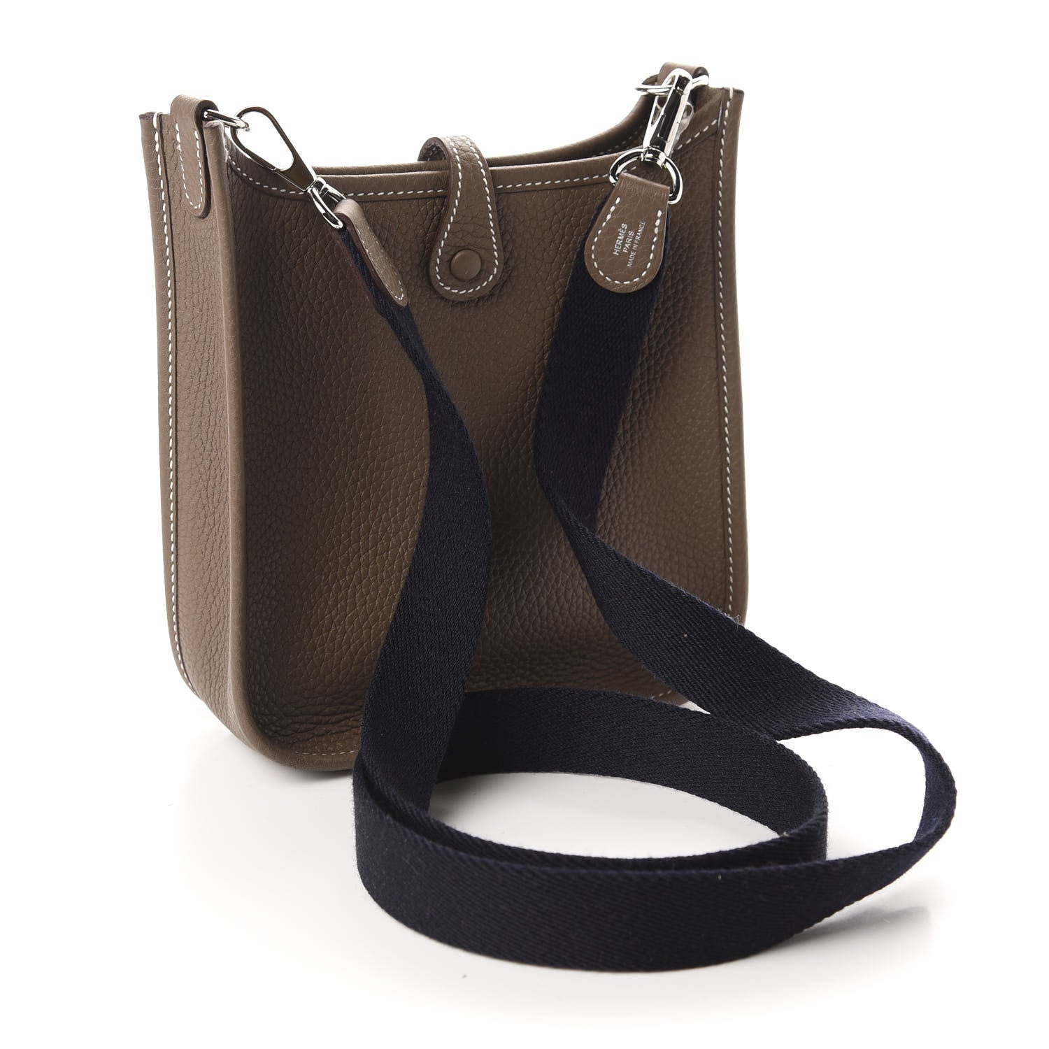 Hermes Taurillon Clemence Amazone Evelyne TPM Etoupe Bleu Indigo 2 of 10