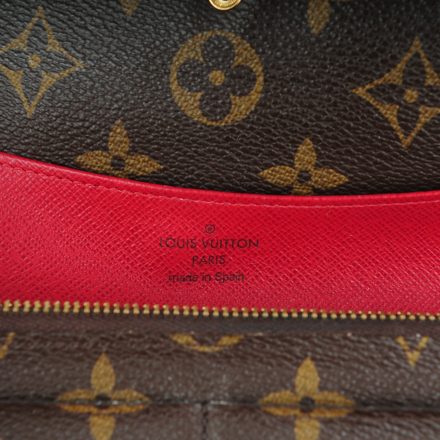 Monogram Emilie Wallet Red