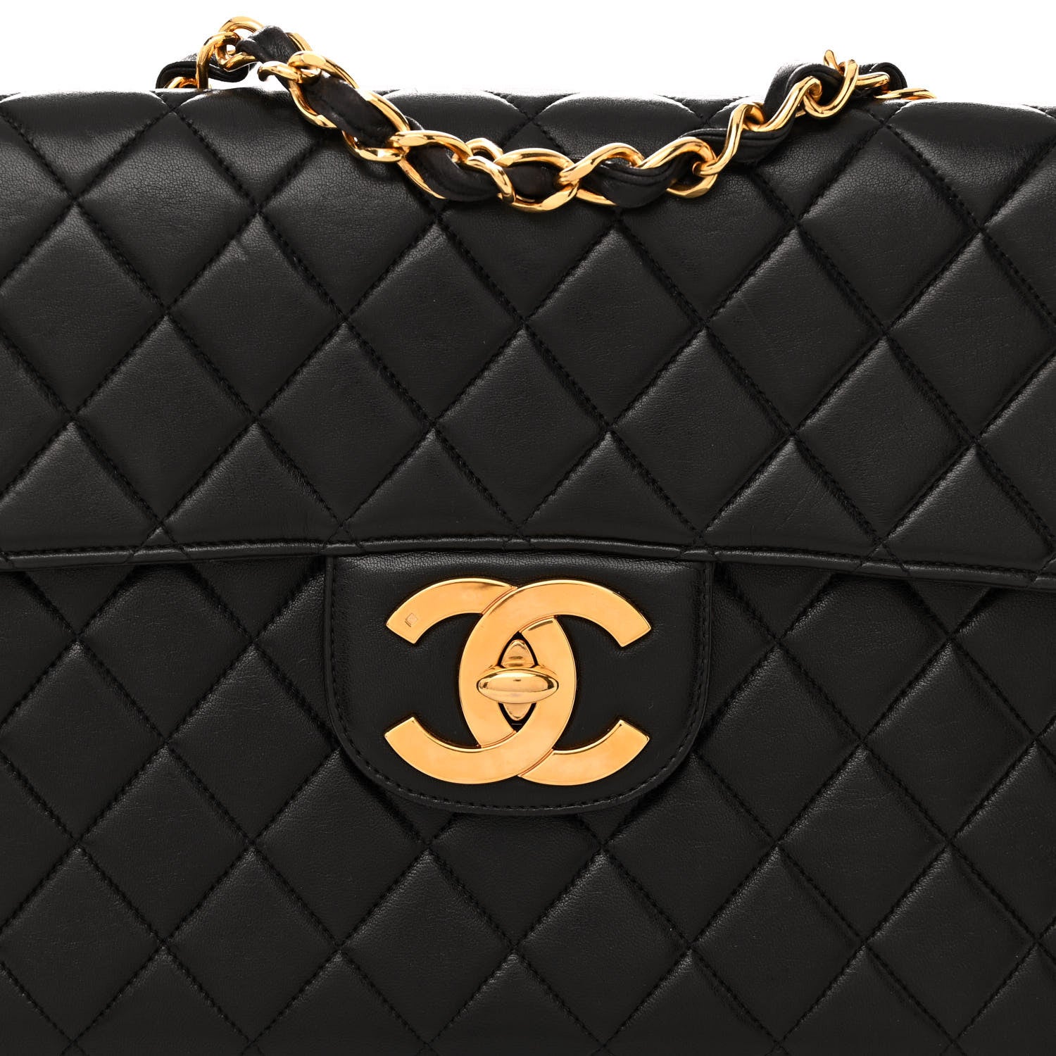 Chanel Lambskin Quilted XL Jumbo Single Flap Black 7 of 9
