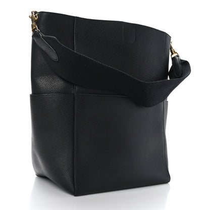 Celine Soft Grained Calfskin Sangle Bucket Bag Black 3 of 10