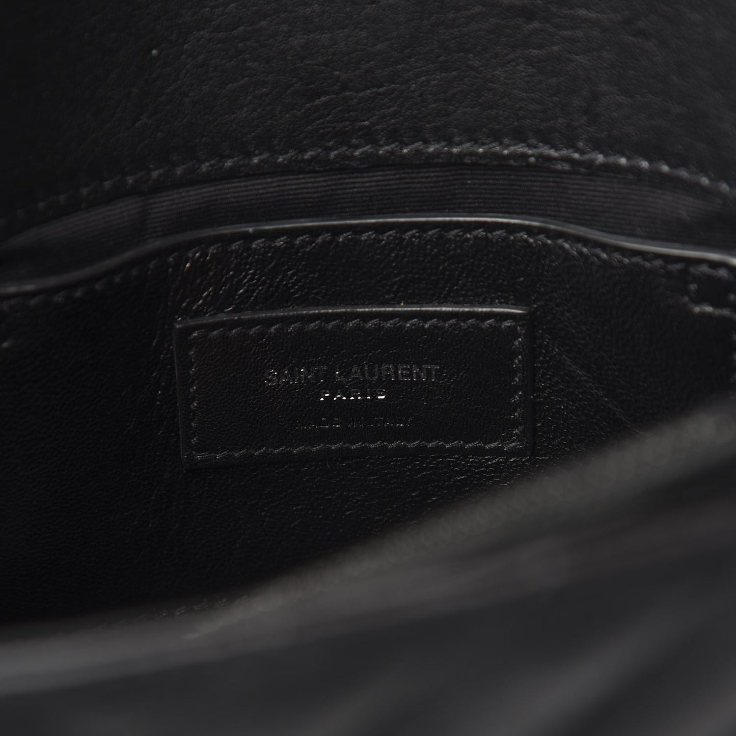 Sheepskin Matelasse Chevron Monogram Medium College Bag Black