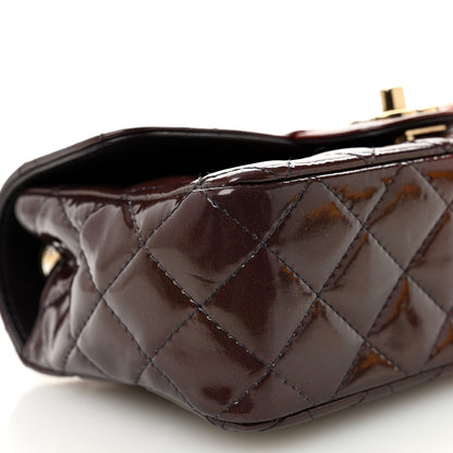 Chanel Shaded Patent Calfskin Quilted Mini Rectangular Flap Red Yellow Dark Purple 9 of 11