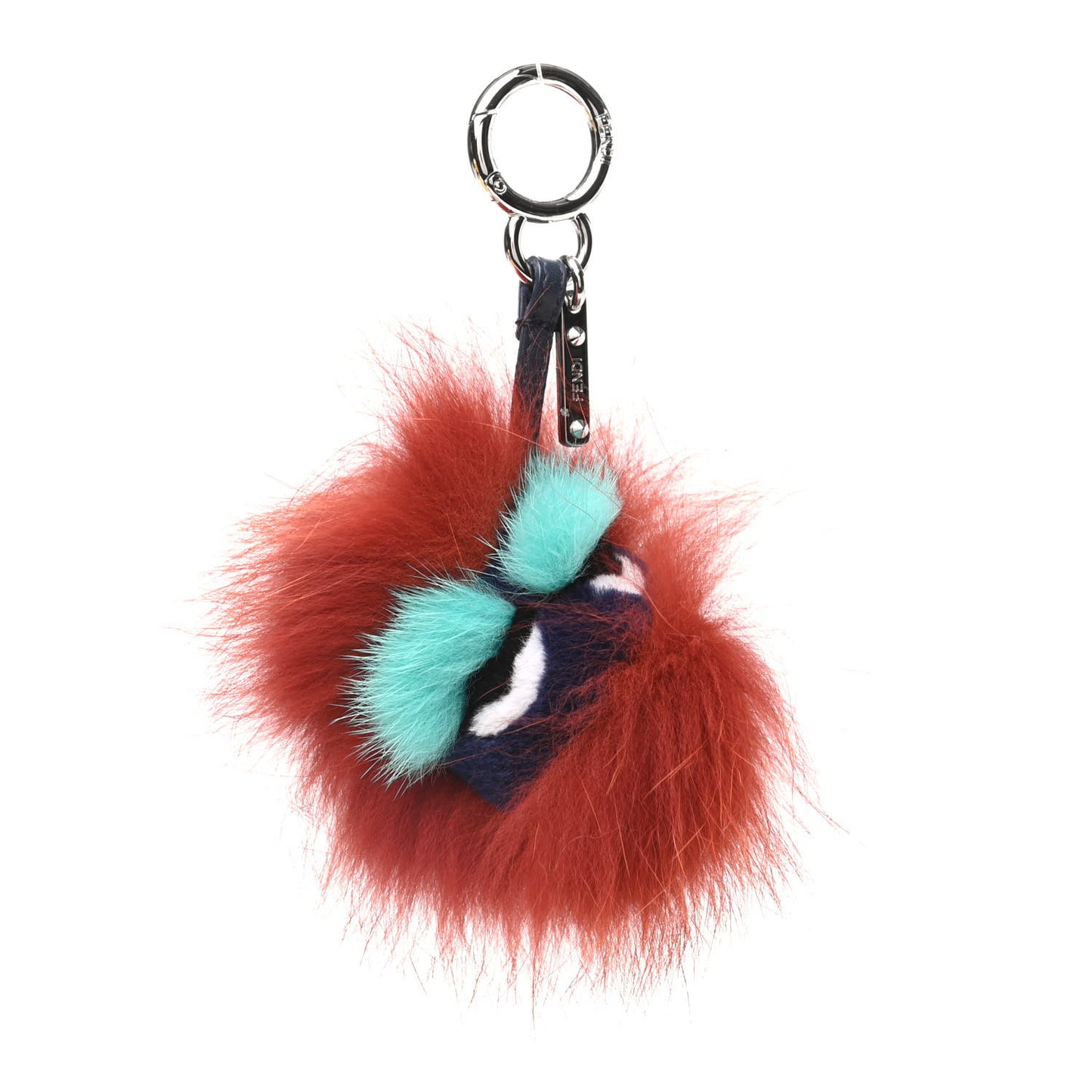 Fox Mink Rabbit Fur Vitello Dolce Blueminous Monster Bag Bug Charm Rust Turquoise