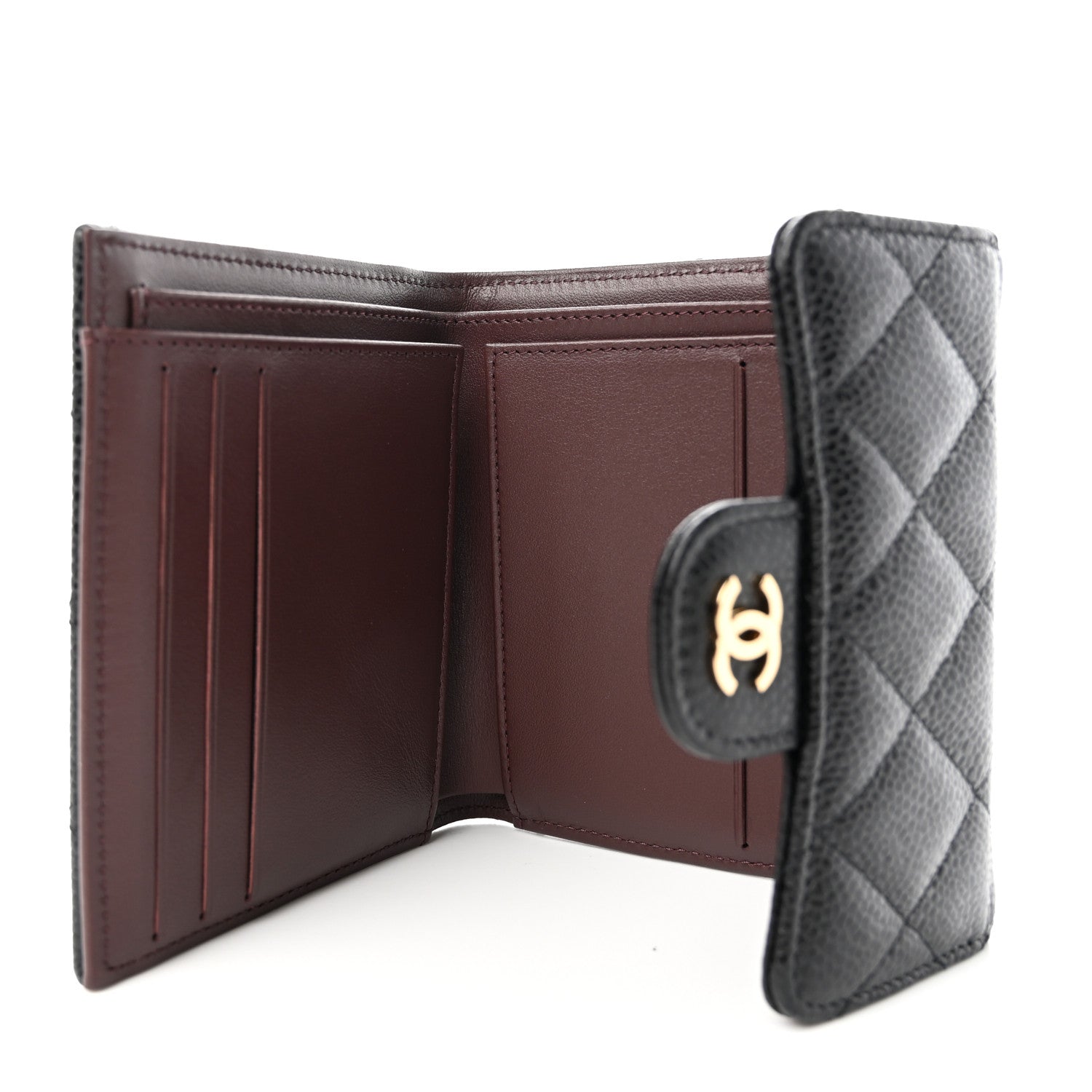 Chanel Caviar Quilted Compact Flap Wallet Black 5 of 13