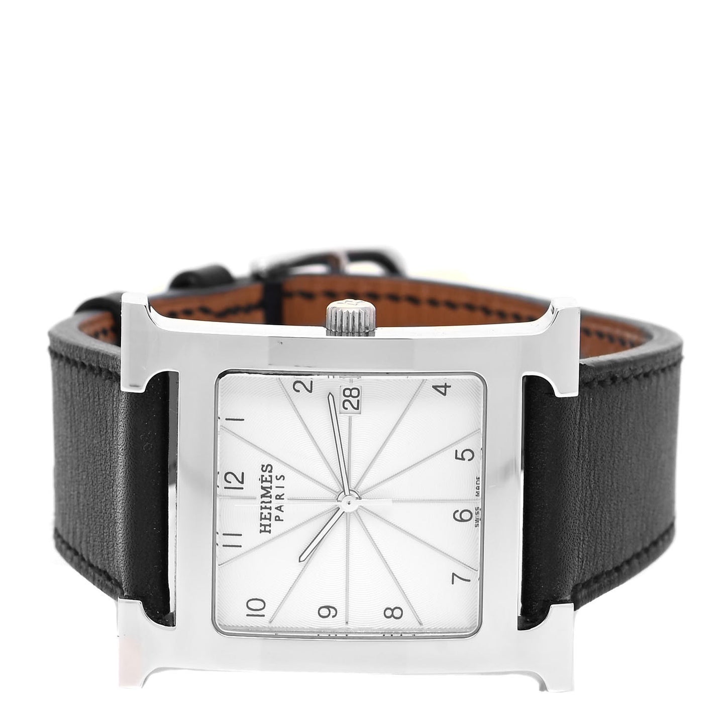 Stainless Steel Barenia 30.5mm Heure H Hour Quartz Watch Noir