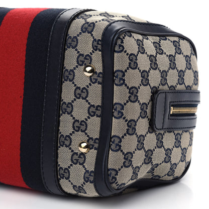 Gucci Monogram Vintage Web Small Boston Navy 9 of 9