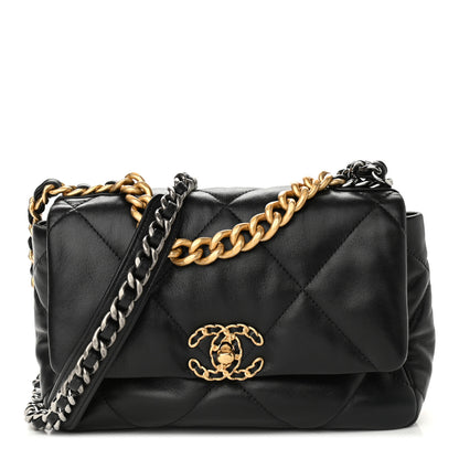 Chanel Lambskin Quilted Medium Chanel 19 Flap Black 1 of 9