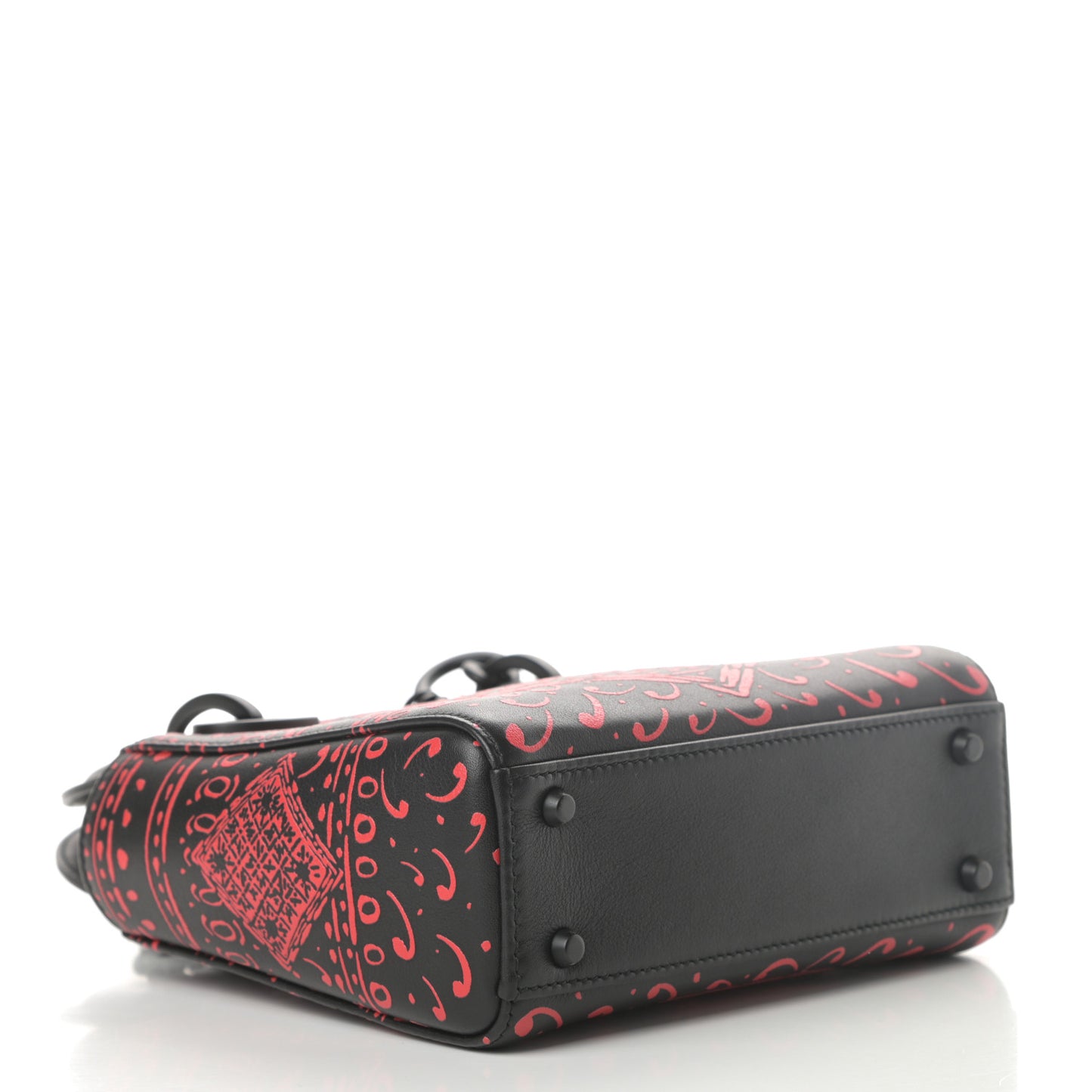 Smooth Calfskin Painted Mini Heart Clover Lady Dior Black Red