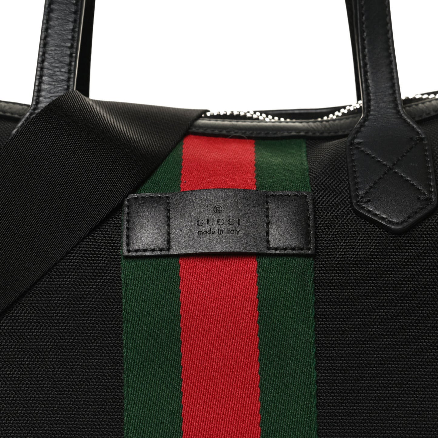 Nylon Web Top Handle Shoulder Bag Black