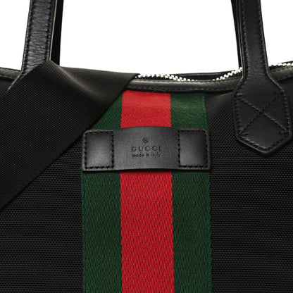 Gucci Nylon Web Top Handle Shoulder Bag Black 9 of 12