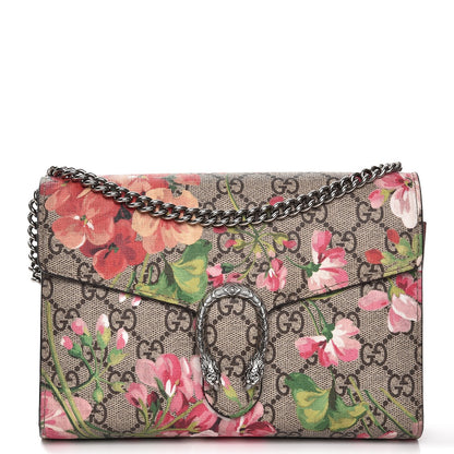 Gucci GG Supreme Monogram Blooms Mini Dionysus Chain Wallet Beige Multicolor Dry Rose 1 of 7