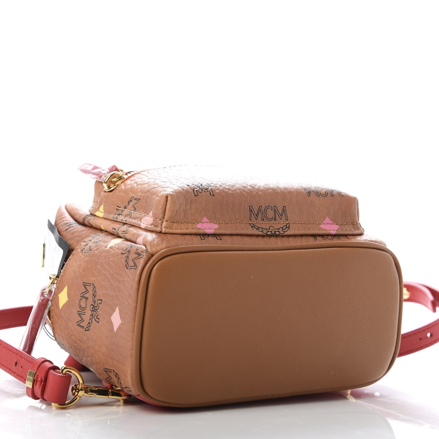 MCM Skyoptic Visetos X-Mini Stark Bebe Boo Backpack Cognac 3 of 7