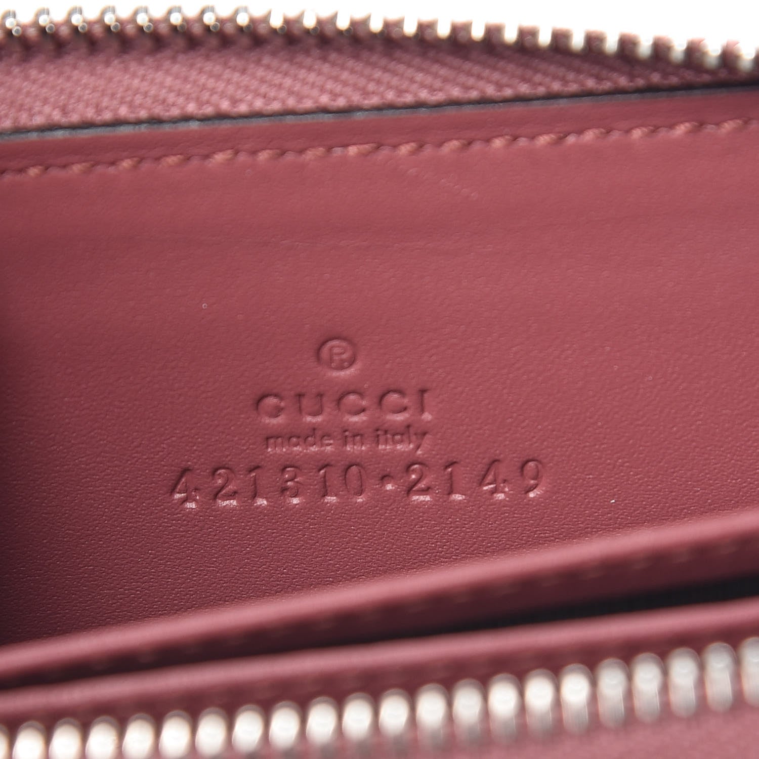 Gucci GG Supreme Monogram Blooms Zip Around Card Case Wallet Beige Multicolor Dry Rose 6 of 7
