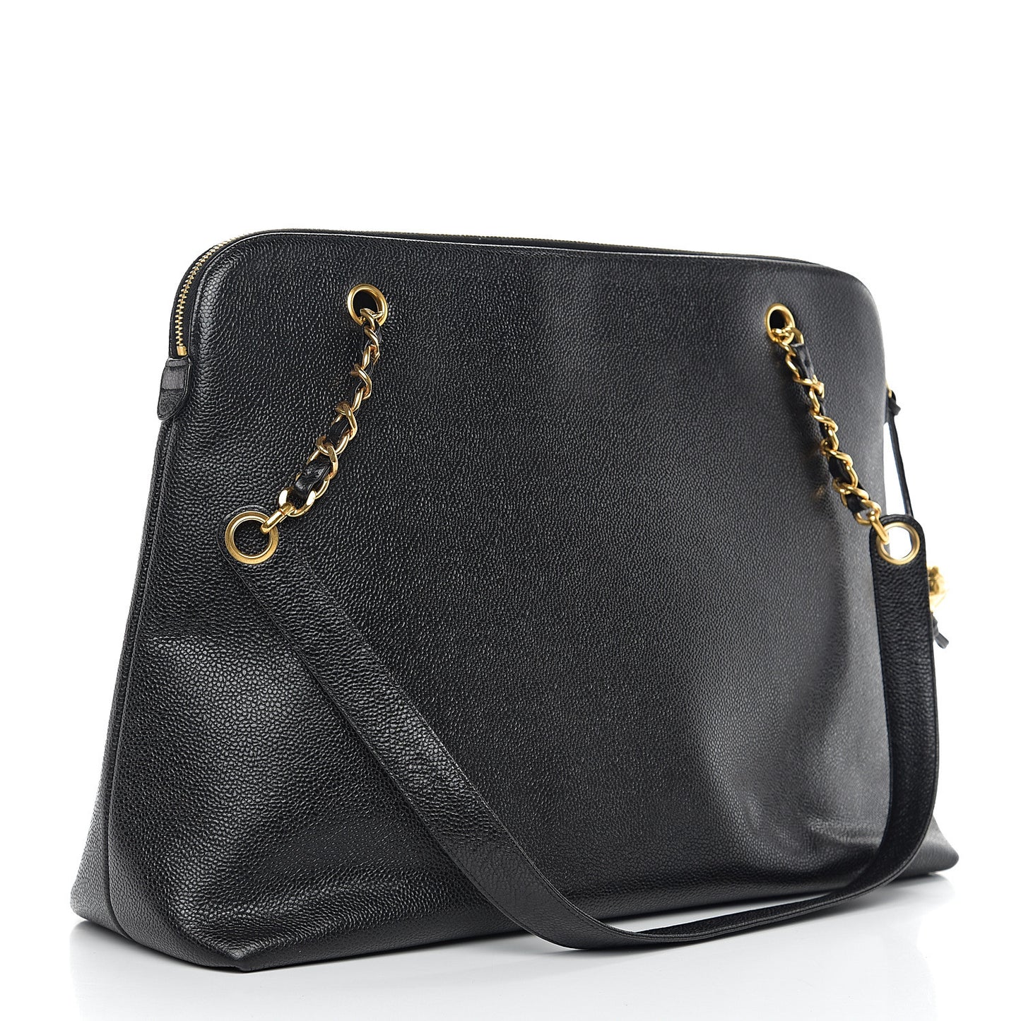 Caviar Large CC Shoulder Bag Black