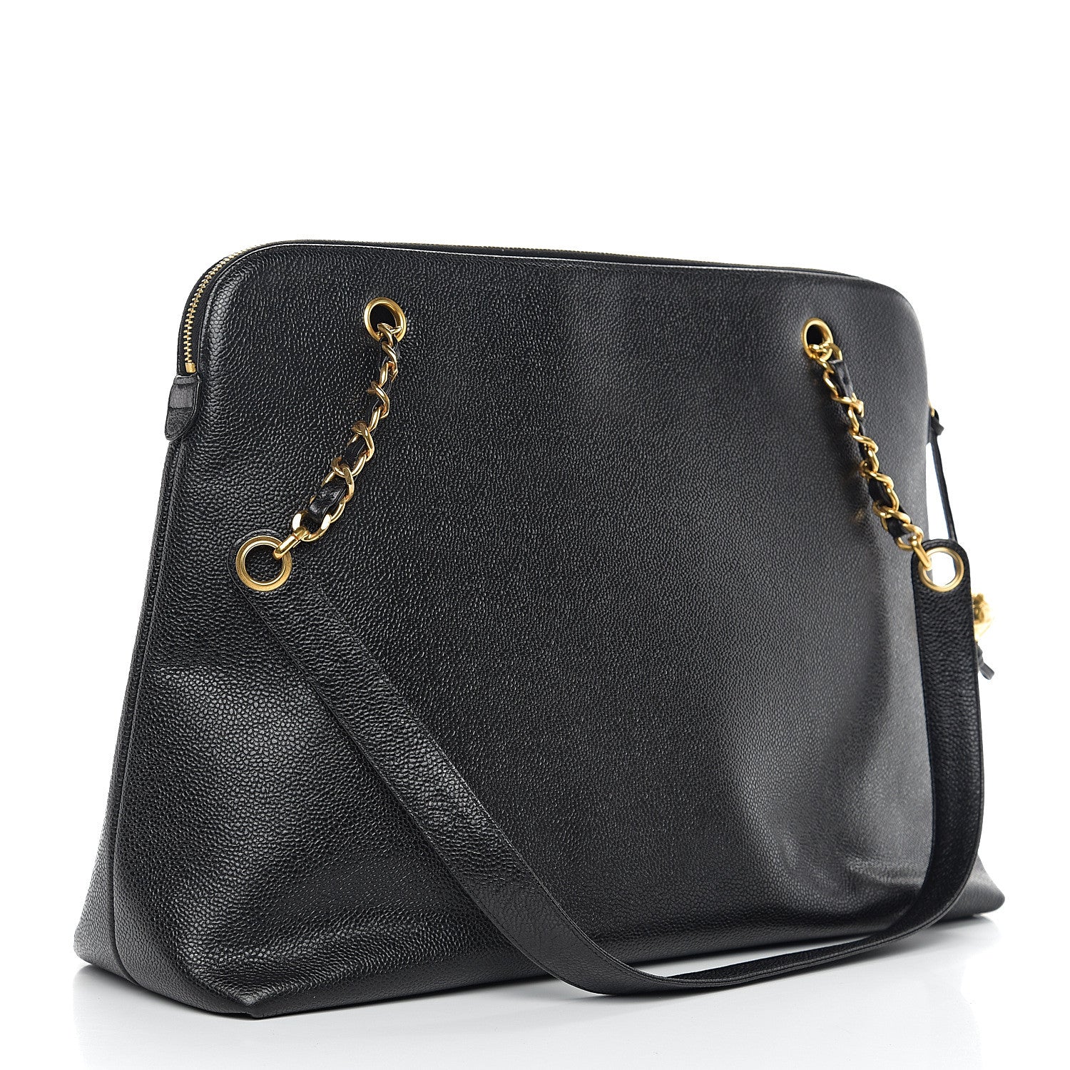Chanel Caviar Large CC Shoulder Bag Black 2 of 8