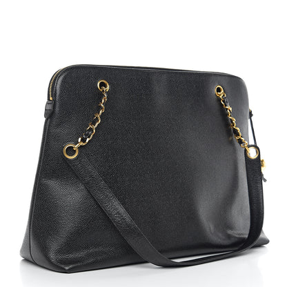 Chanel Caviar Large CC Shoulder Bag Black 2 of 8