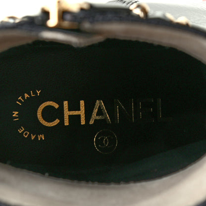 Chanel Crumpled Calfskin Cap Toe Chain Short Boots 35.5 Black 7 of 7
