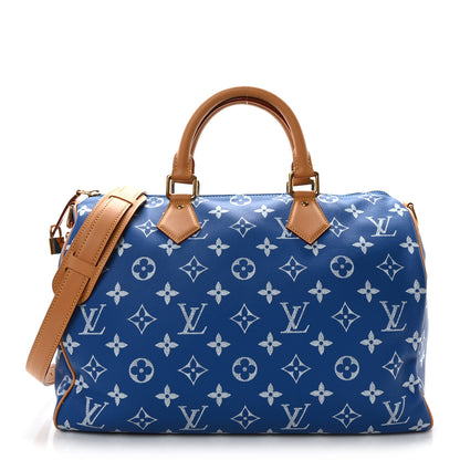 Louis Vuitton Calfskin Monogram Speedy P9 Bandouliere 40 Blue 1 of 10