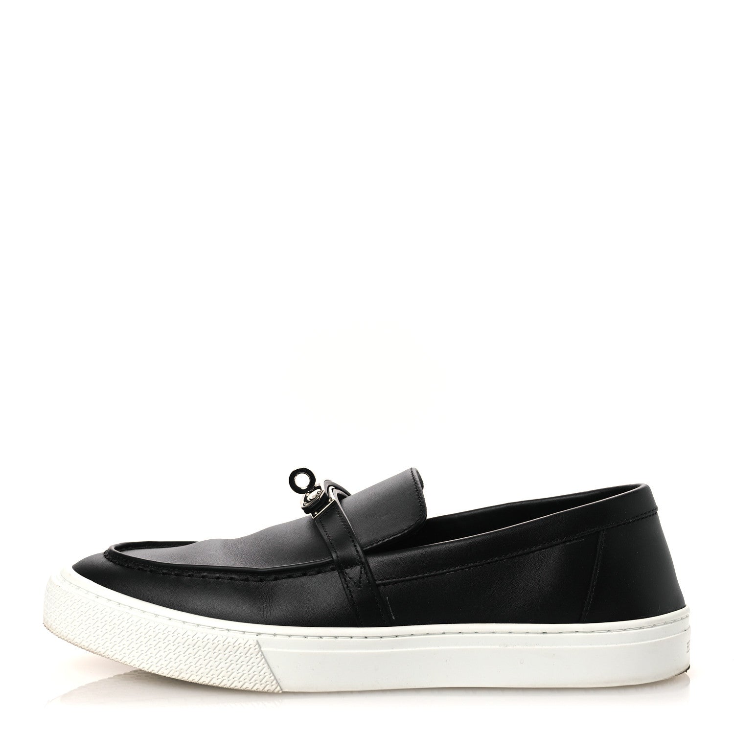 Hermes Calfskin Game Slip On Sneakers 39.5 Black 1 of 12
