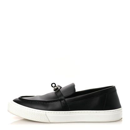 Hermes Calfskin Game Slip On Sneakers 39.5 Black 1 of 12