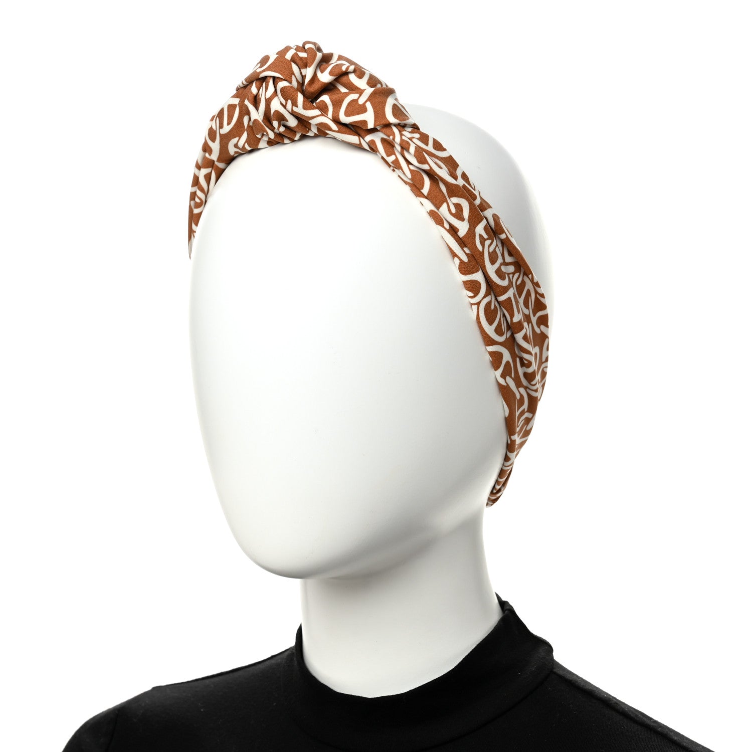 Hermes Silk Naoussa Gabi Headband M Marron Alezan 2 of 5