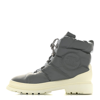 Chanel Nylon CC Short Boots 40 Blue White 1 of 9