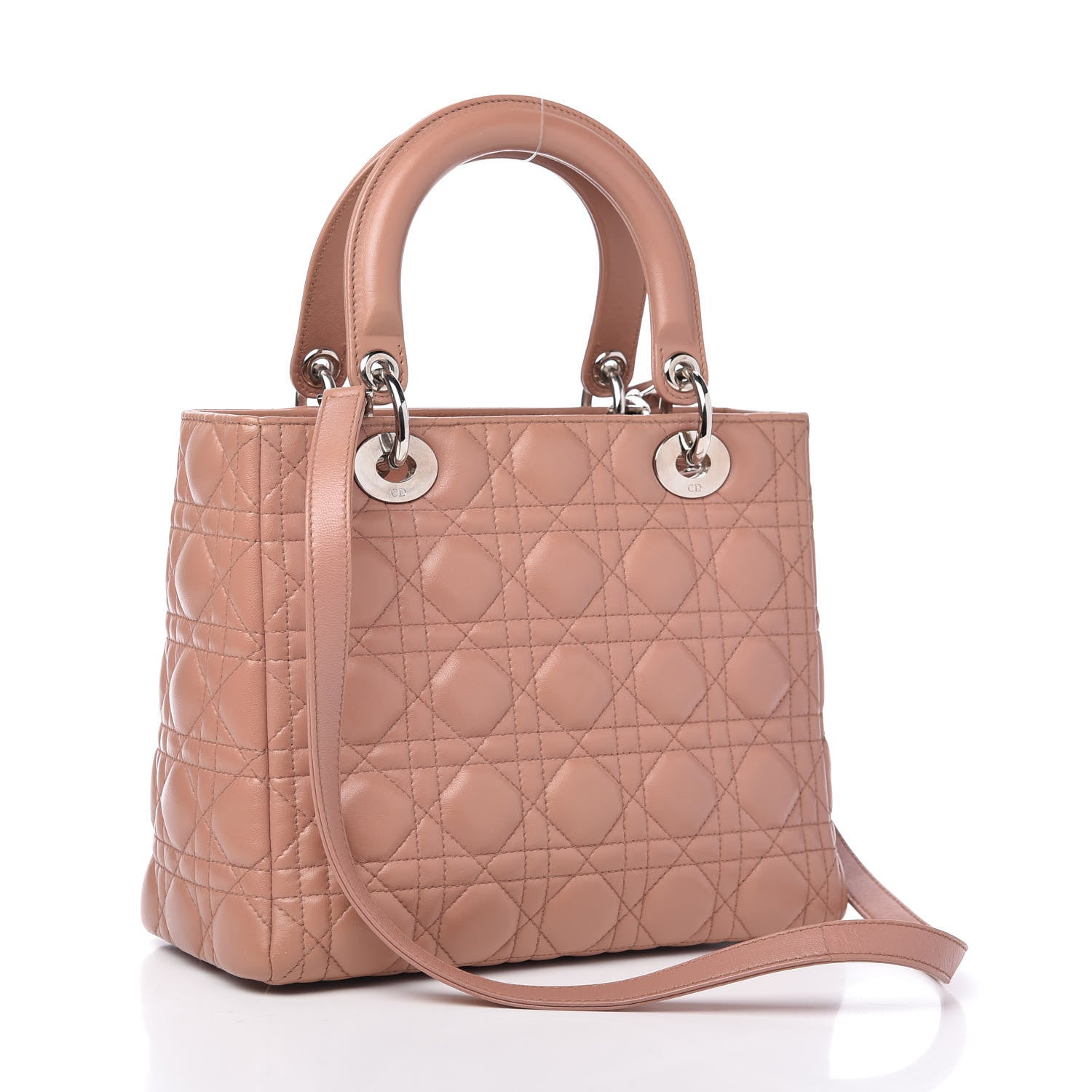 Christian Dior Lambskin Cannage Medium Lady Dior Pink 3 of 12