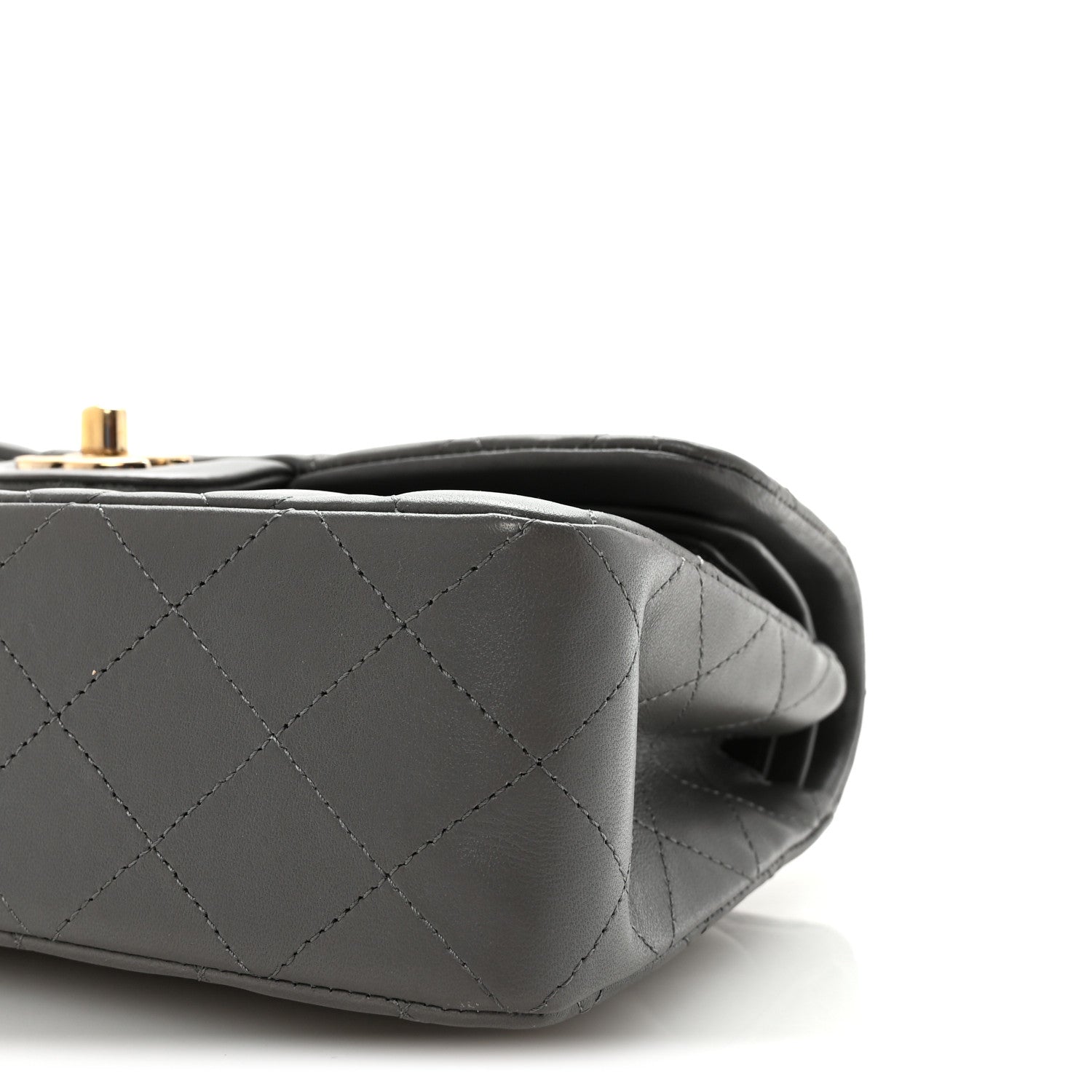 Chanel Lambskin Quilted Small Double Flap Grey 10 of 10