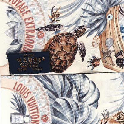 Louis Vuitton Silk Voyage Extraordinaire Bandeau Blue Grey 4 of 5