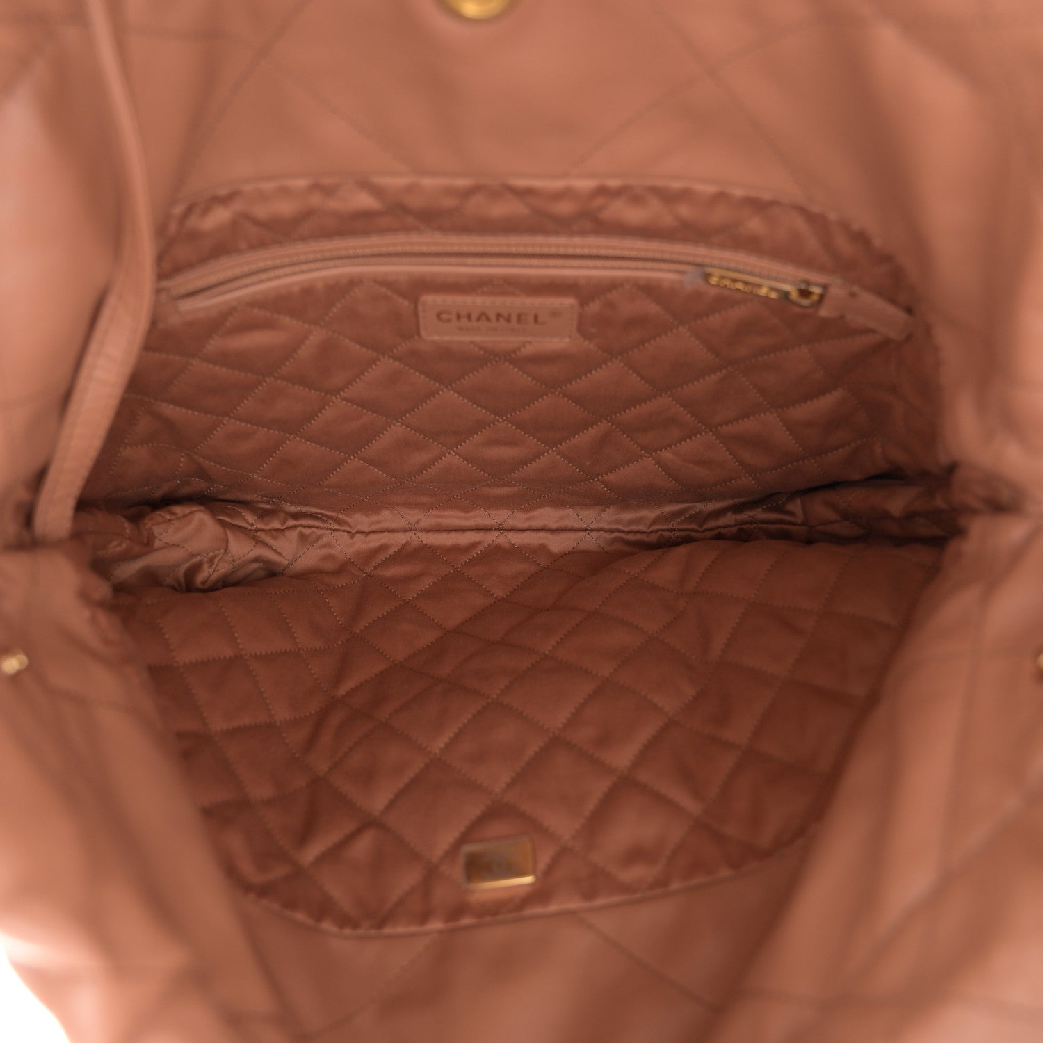 Chanel Shiny Calfskin Quilted Small Chanel 22 Camel 6 of 11