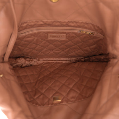 Chanel Shiny Calfskin Quilted Small Chanel 22 Camel 6 of 11