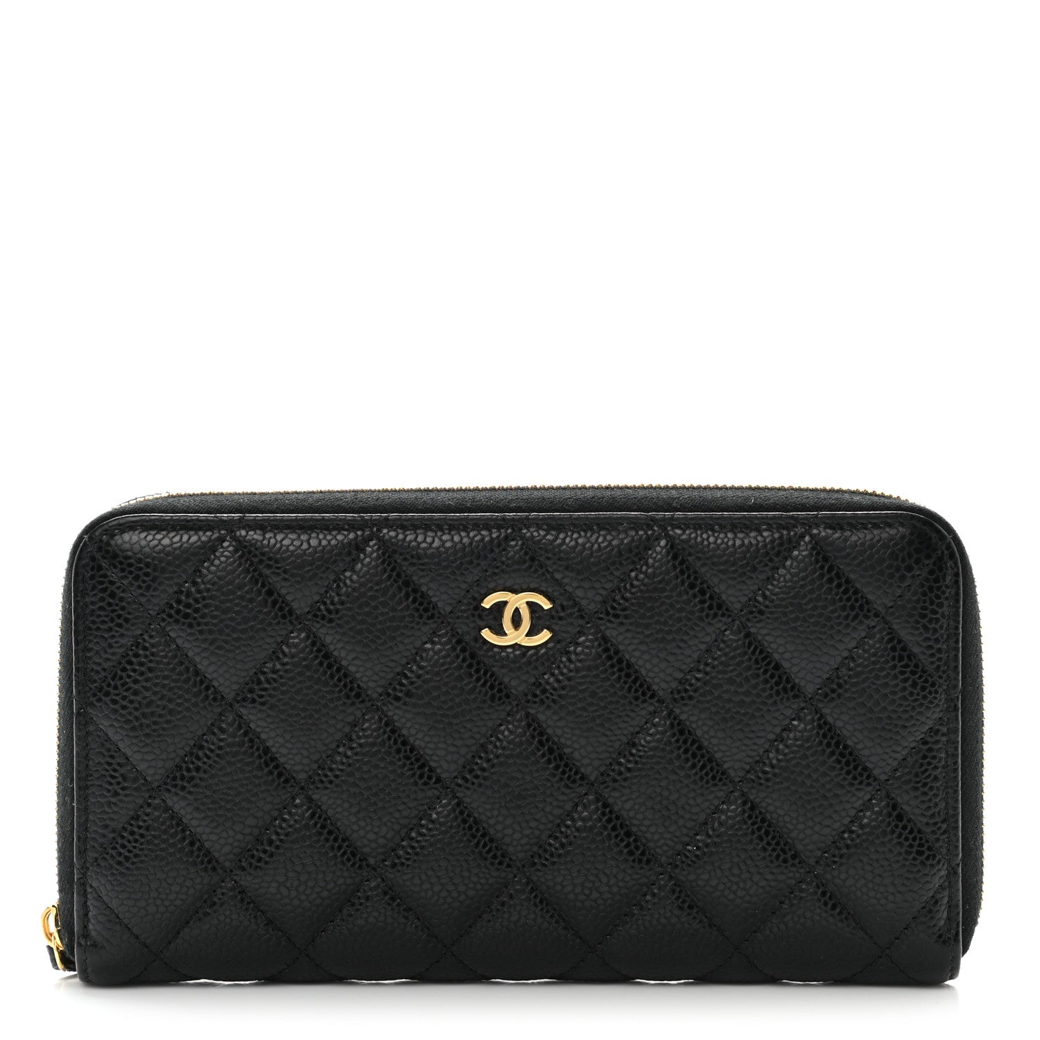 Chanel Caviar Quilted Large Gusset Zip Around Wallet Black 1 of 11