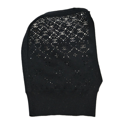 Chanel Cashmere Crystal CC Beanie Hat Black 1 of 3