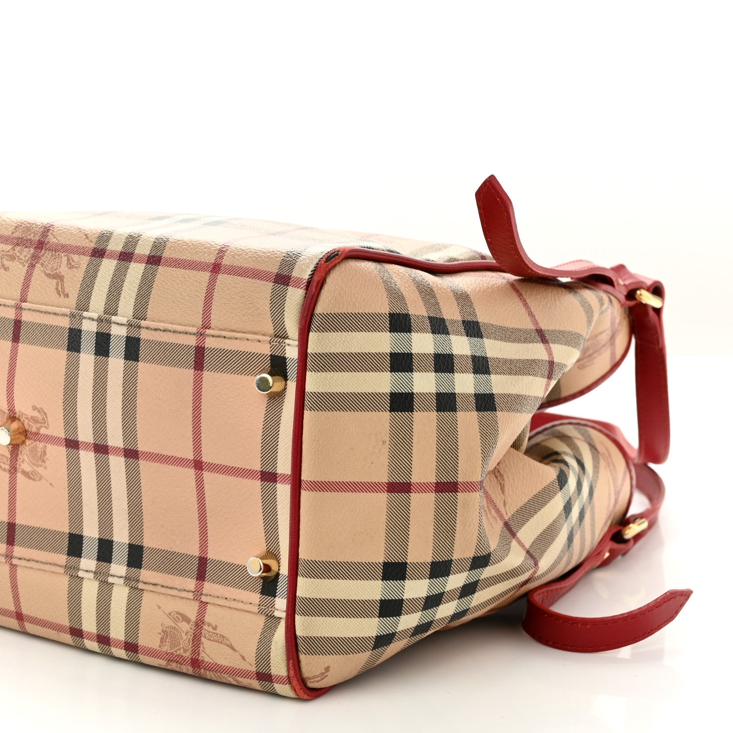 Burberry Haymarket Check Small Canterbury Tote Red 9 of 13